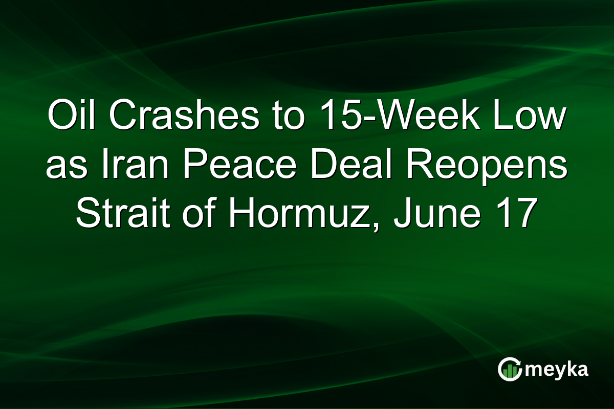 Oil Crashes to 15-Week Low as Iran Peace Deal Reopens Strait of Hormuz, June 17
