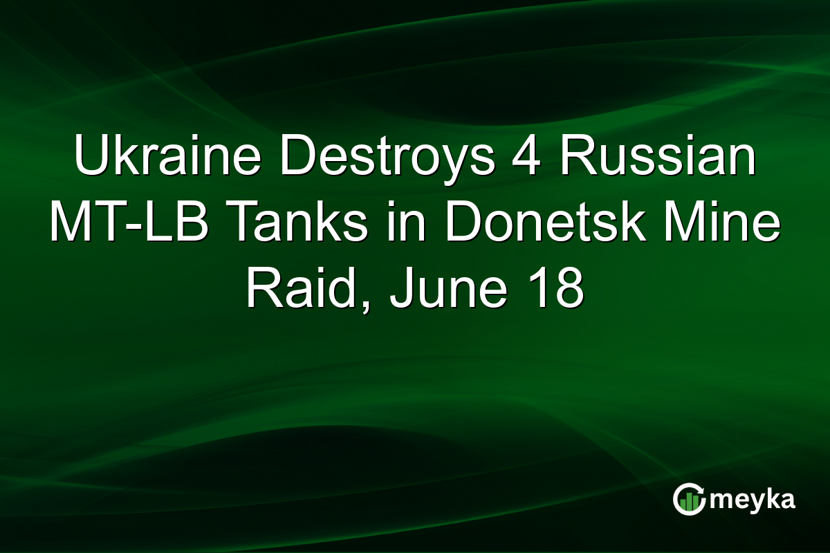 Ukraine Destroys 4 Russian MT-LB Tanks in Donetsk Mine Raid, June 18