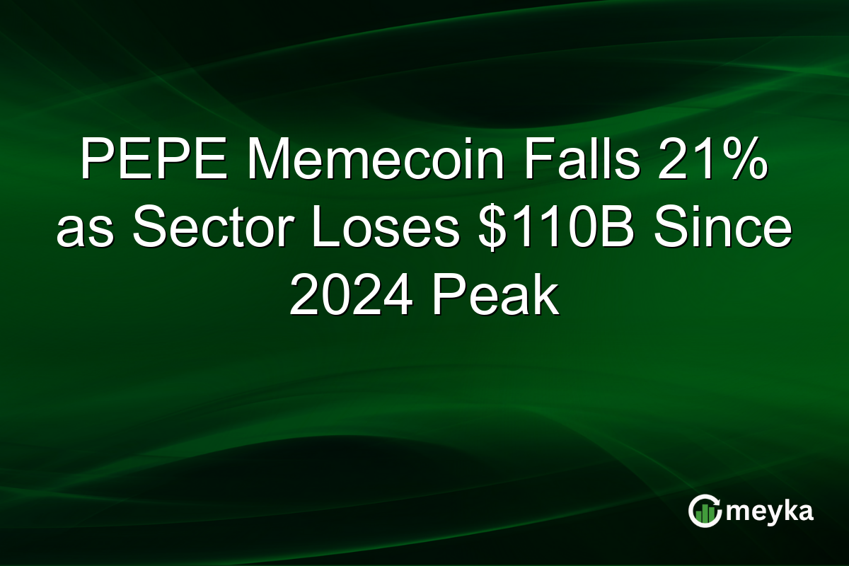 PEPE Memecoin Falls 21% as Sector Loses $110B Since 2024 Peak