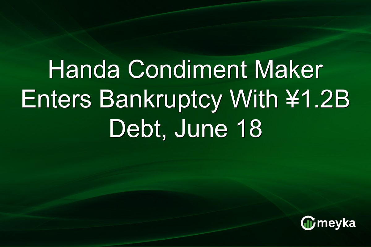 Handa Condiment Maker Enters Bankruptcy With ¥1.2B Debt, June 18