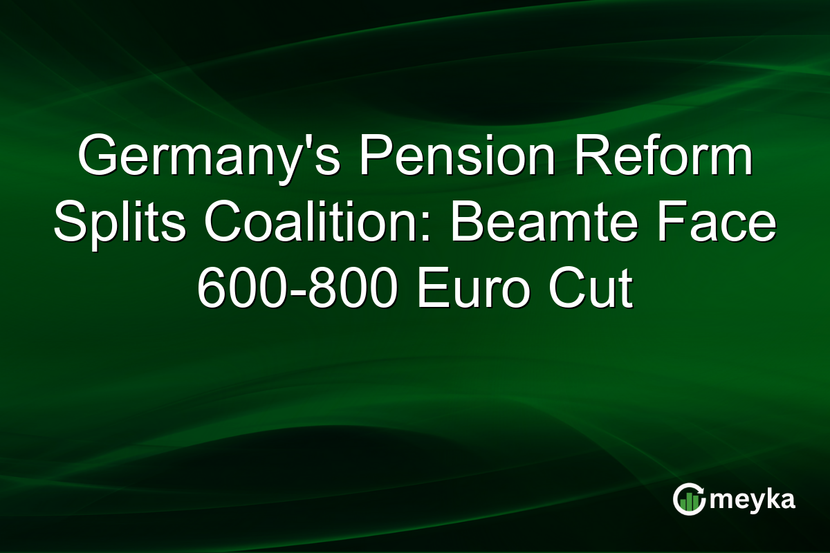Germany’s Pension Reform Splits Coalition: Beamte Face 600-800 Euro Cut