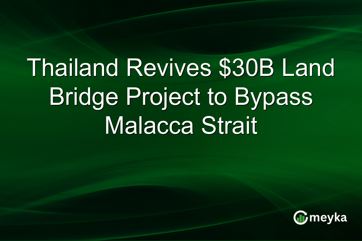 Thailand Revives $30B Land Bridge Project to Bypass Malacca Strait