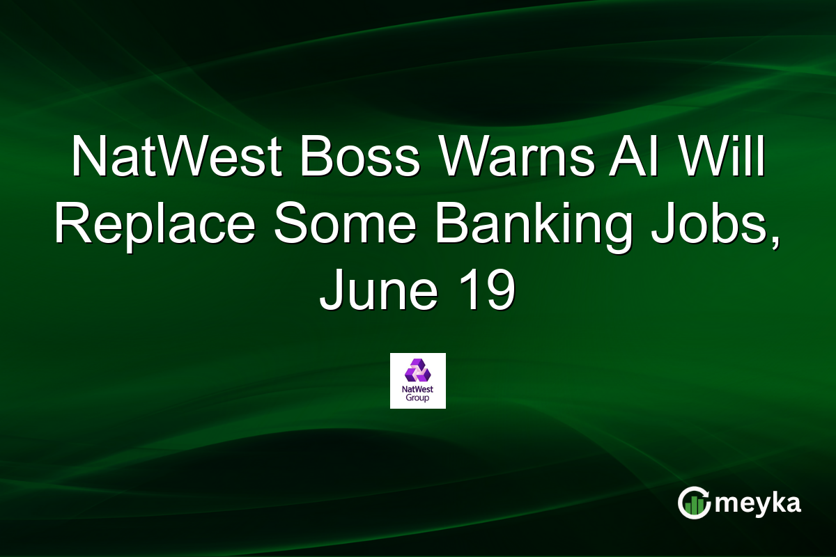 NatWest Boss Warns AI Will Replace Some Banking Jobs, June 19