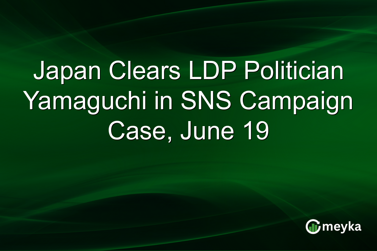Japan Clears LDP Politician Yamaguchi in SNS Campaign Case, June 19