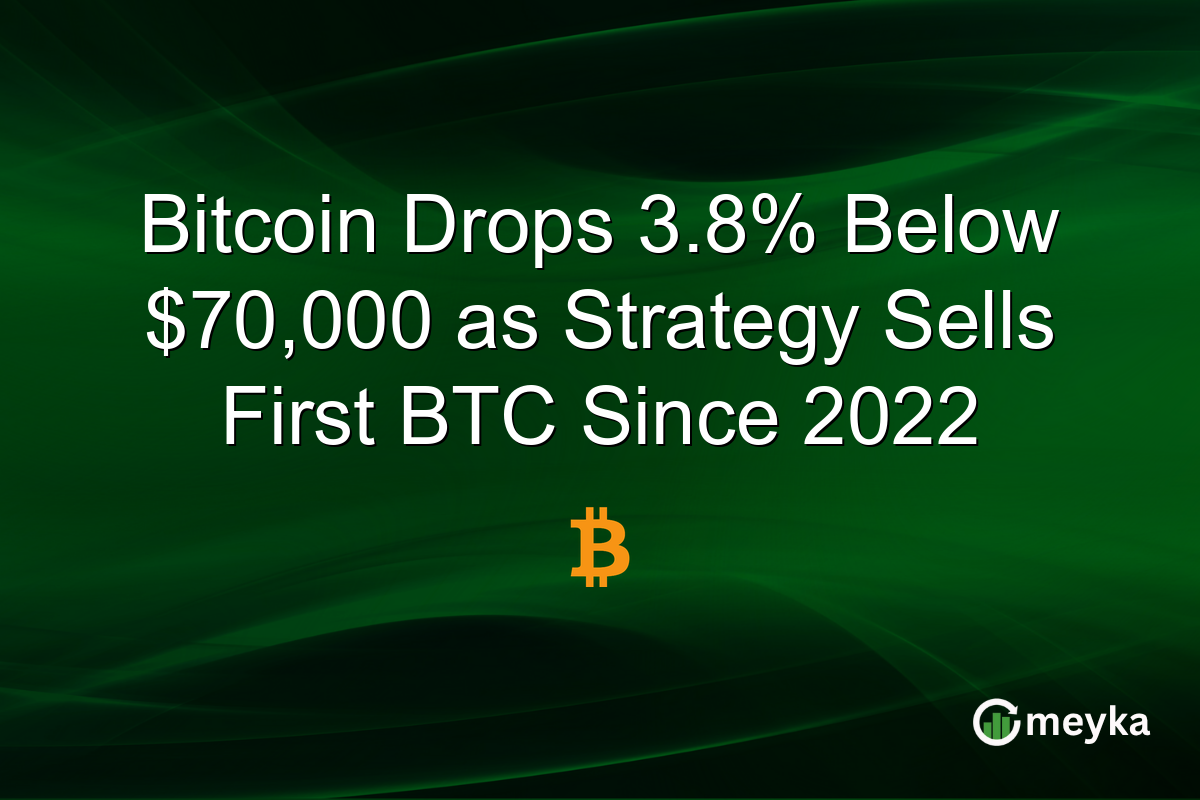 Bitcoin Drops 3.8% Below $70,000 as Strategy Sells First BTC Since 2022