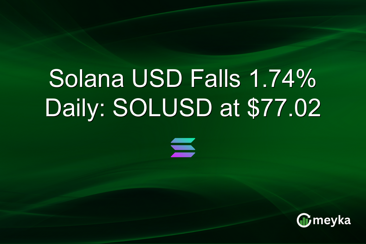 Solana USD Falls 1.74% Daily: SOLUSD at $77.02