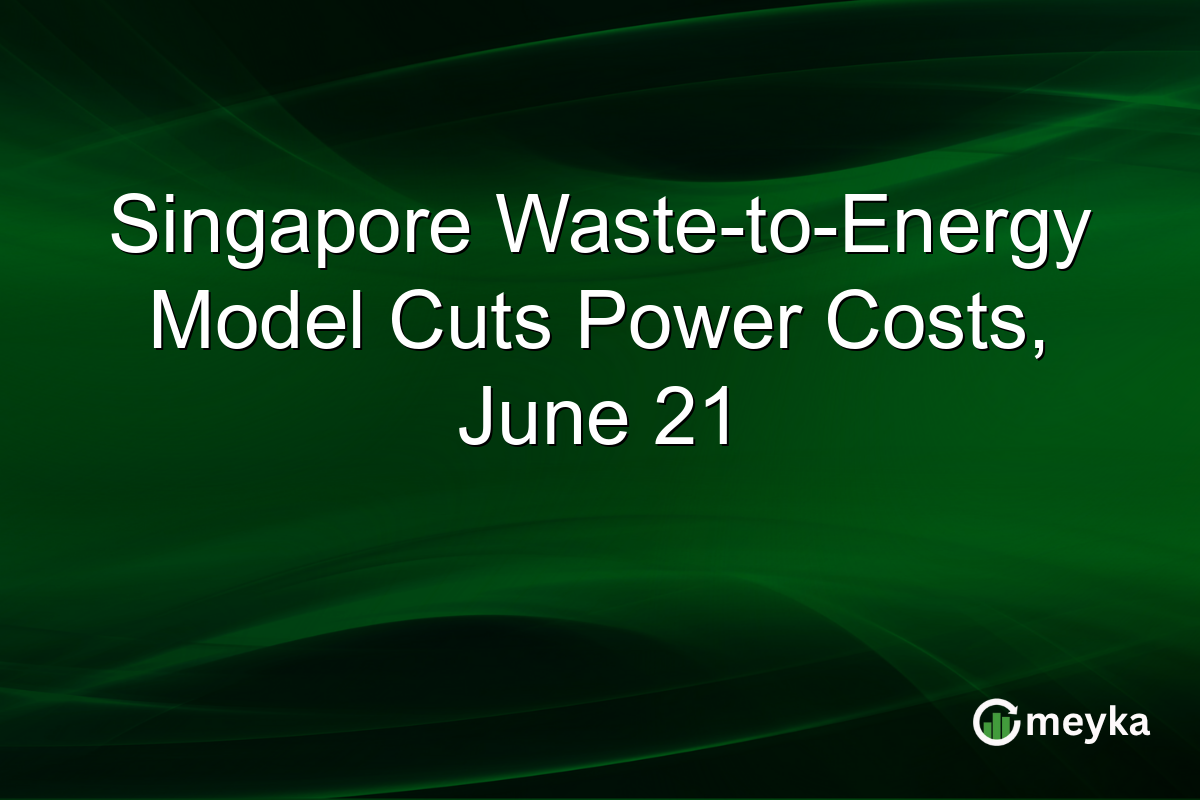 Singapore Waste-to-Energy Model Cuts Power Costs, June 21