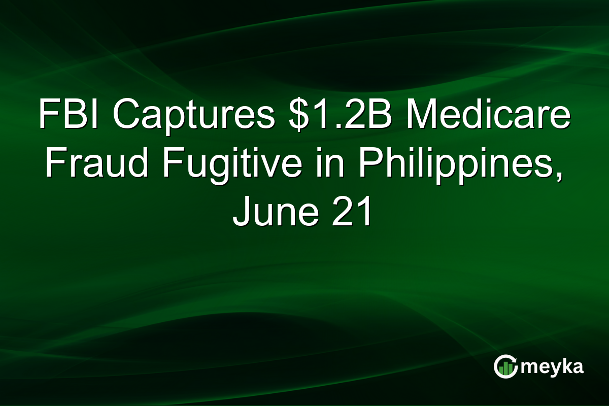 FBI Captures $1.2B Medicare Fraud Fugitive in Philippines, June 21
