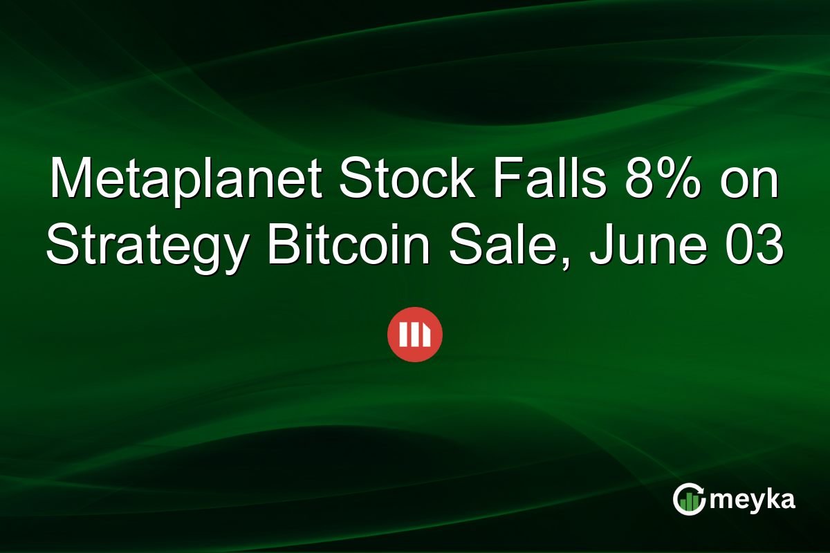 Metaplanet Stock Falls 8% on Strategy Bitcoin Sale, June 03