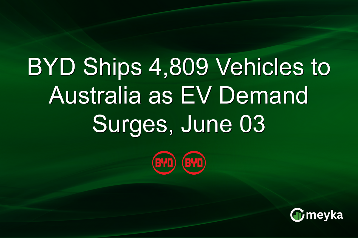 BYD Ships 4,809 Vehicles to Australia as EV Demand Surges, June 03