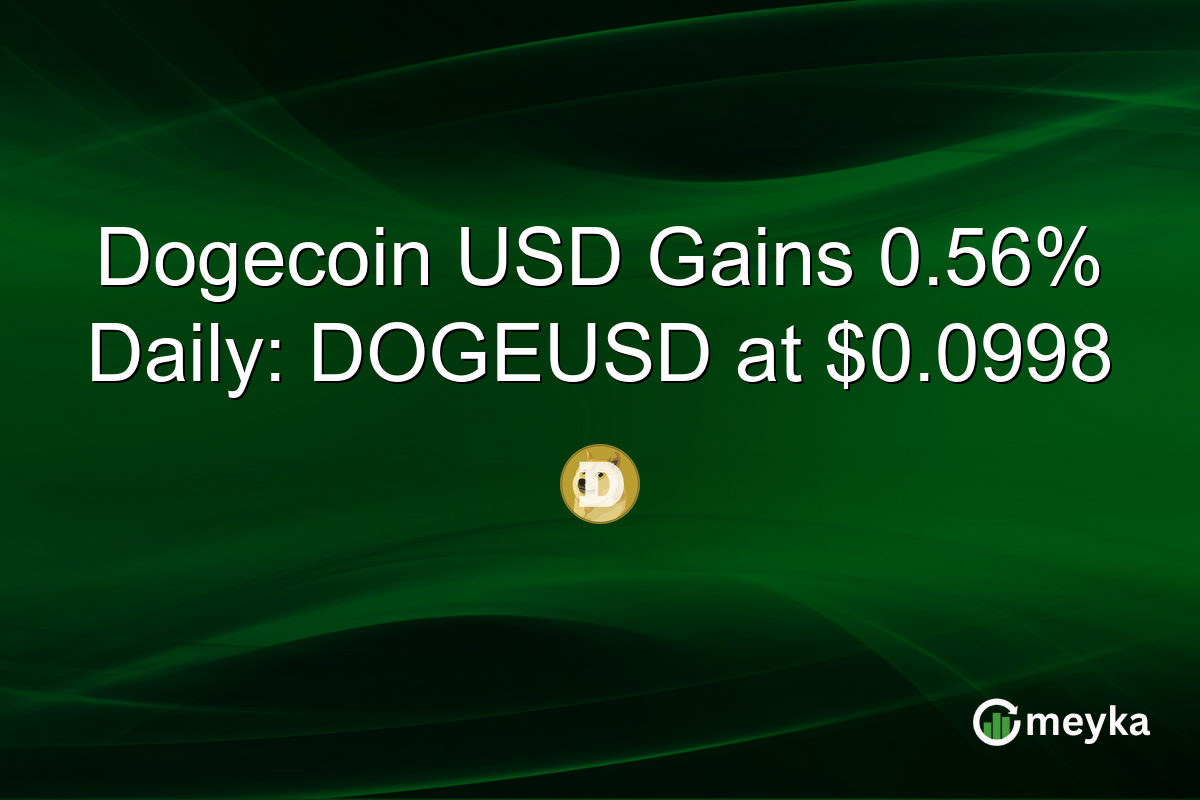 Dogecoin USD Gains 0.56% Daily: DOGEUSD at $0.0998