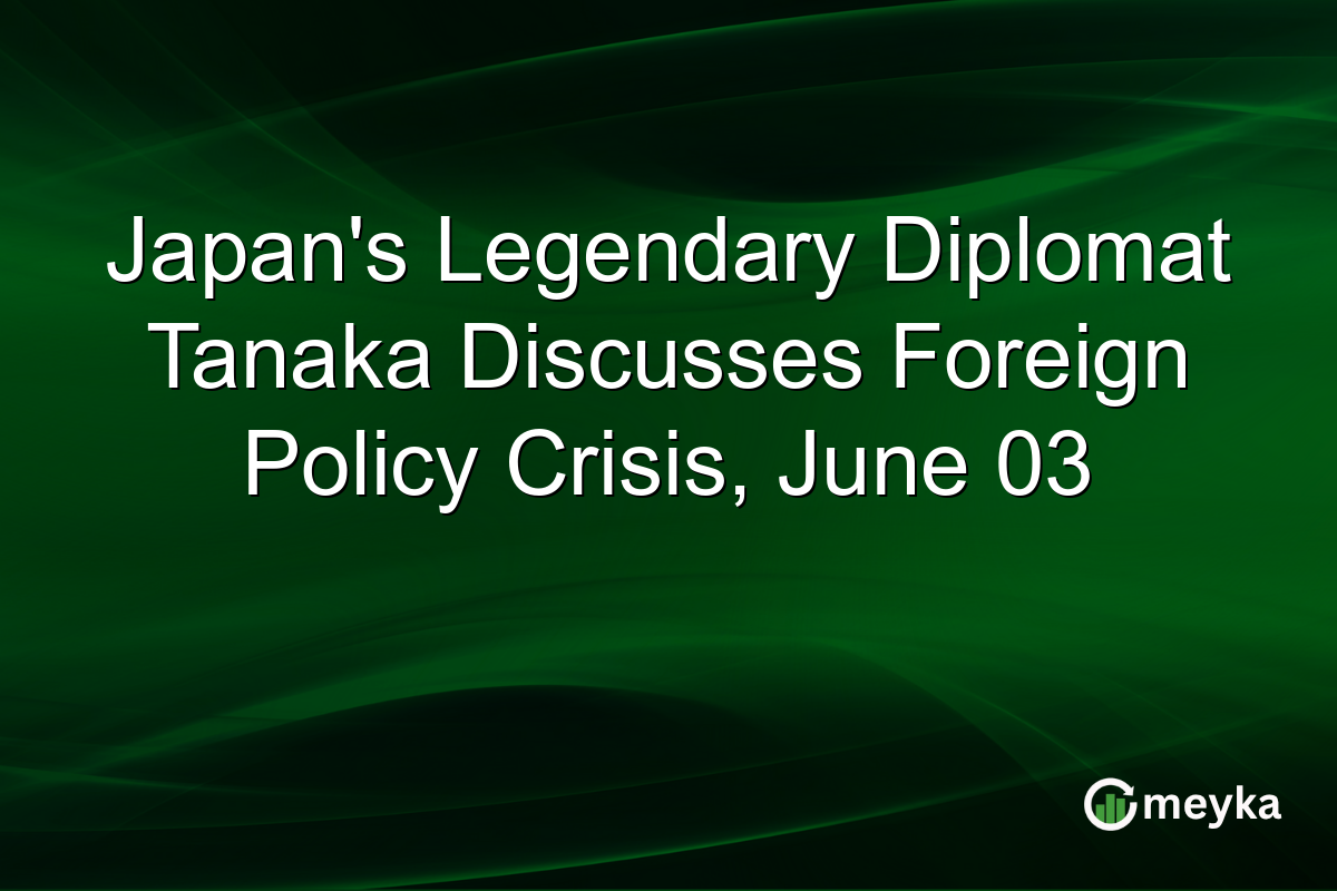 Japan’s Legendary Diplomat Tanaka Discusses Foreign Policy Crisis, June 03