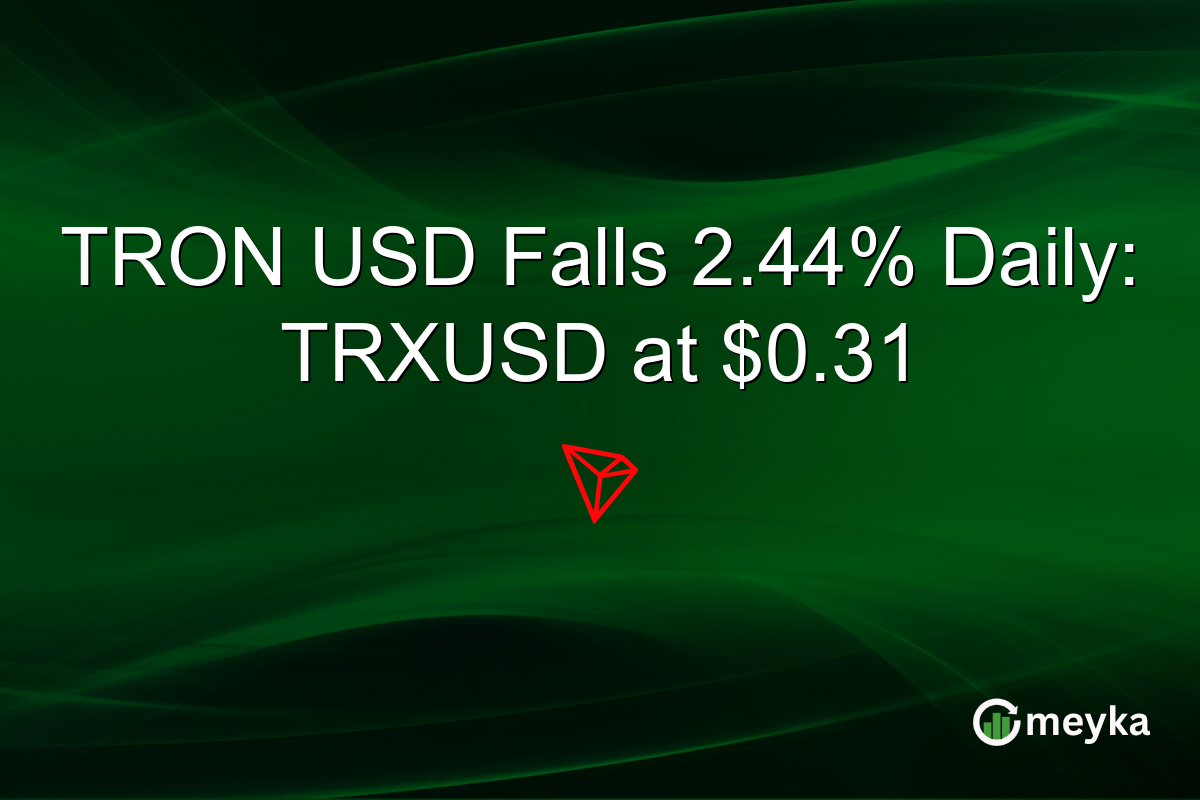TRON USD Falls 2.44% Daily: TRXUSD at $0.31