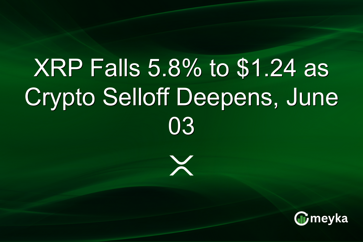 XRP Falls 5.8% to $1.24 as Crypto Selloff Deepens, June 03