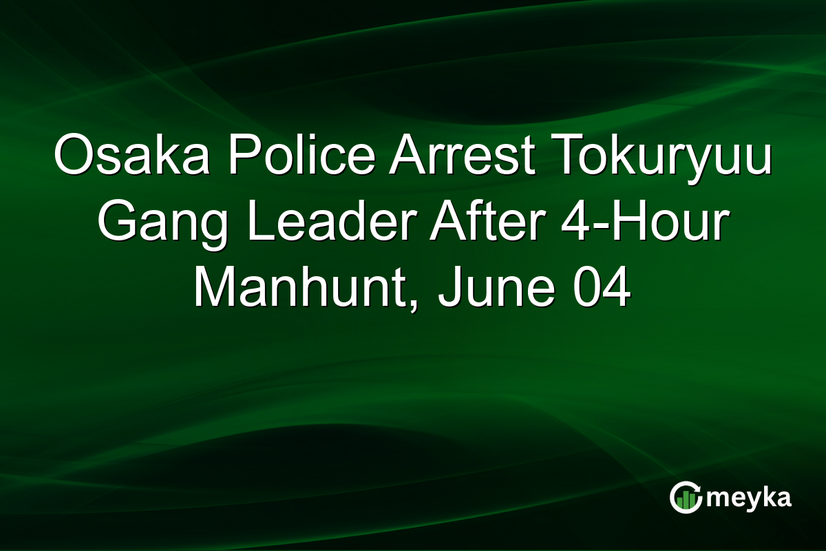 Osaka Police Arrest Tokuryuu Gang Leader After 4-Hour Manhunt, June 04