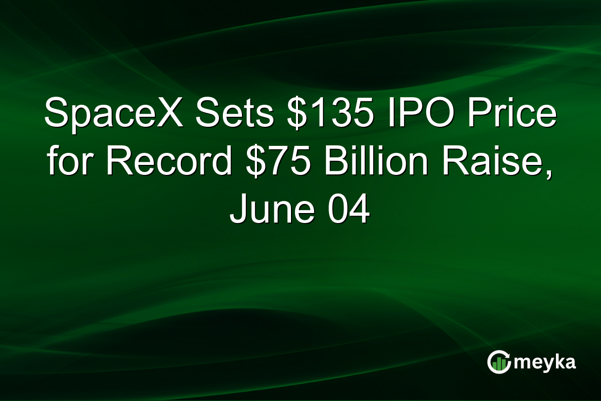 SpaceX Sets $135 IPO Price for Record $75 Billion Raise, June 04