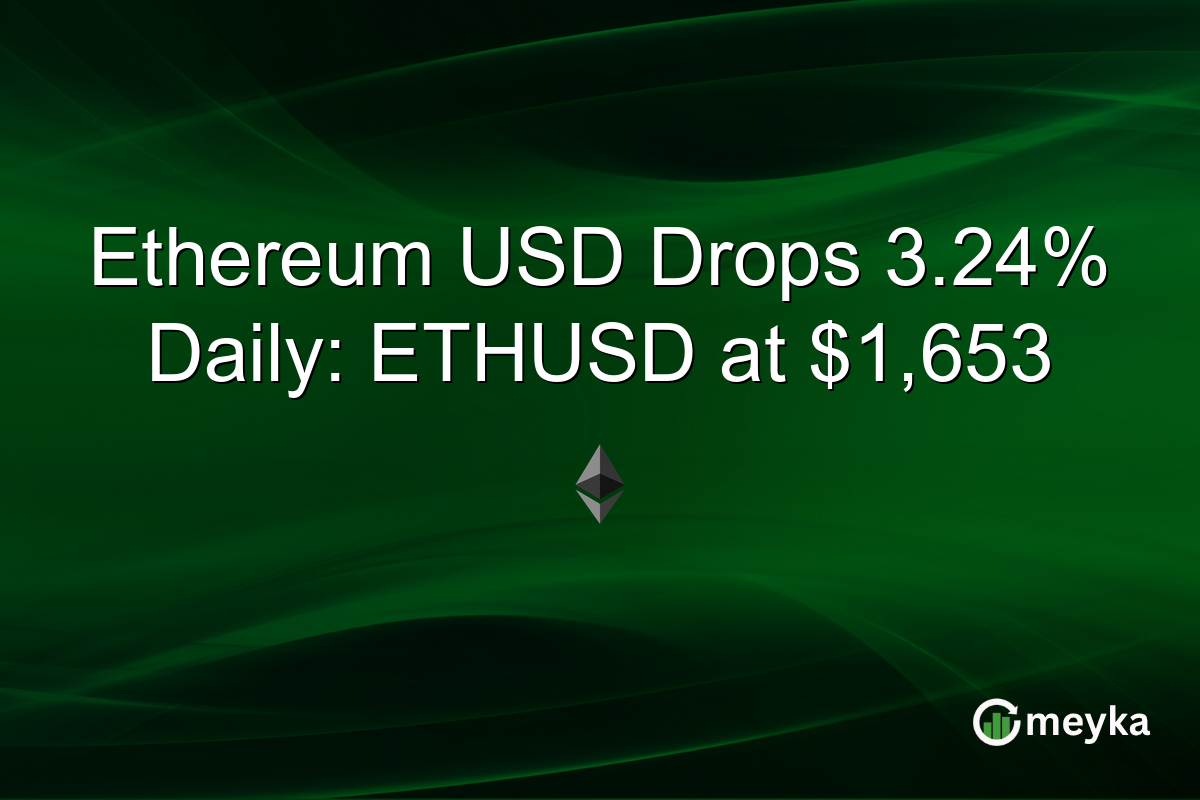 Ethereum USD Drops 3.24% Daily: ETHUSD at $1,653