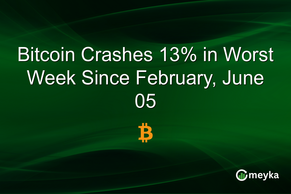 Bitcoin Crashes 13% in Worst Week Since February, June 05