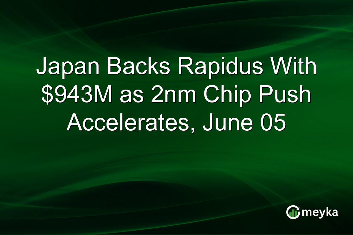 Japan Backs Rapidus With $943M as 2nm Chip Push Accelerates, June 05