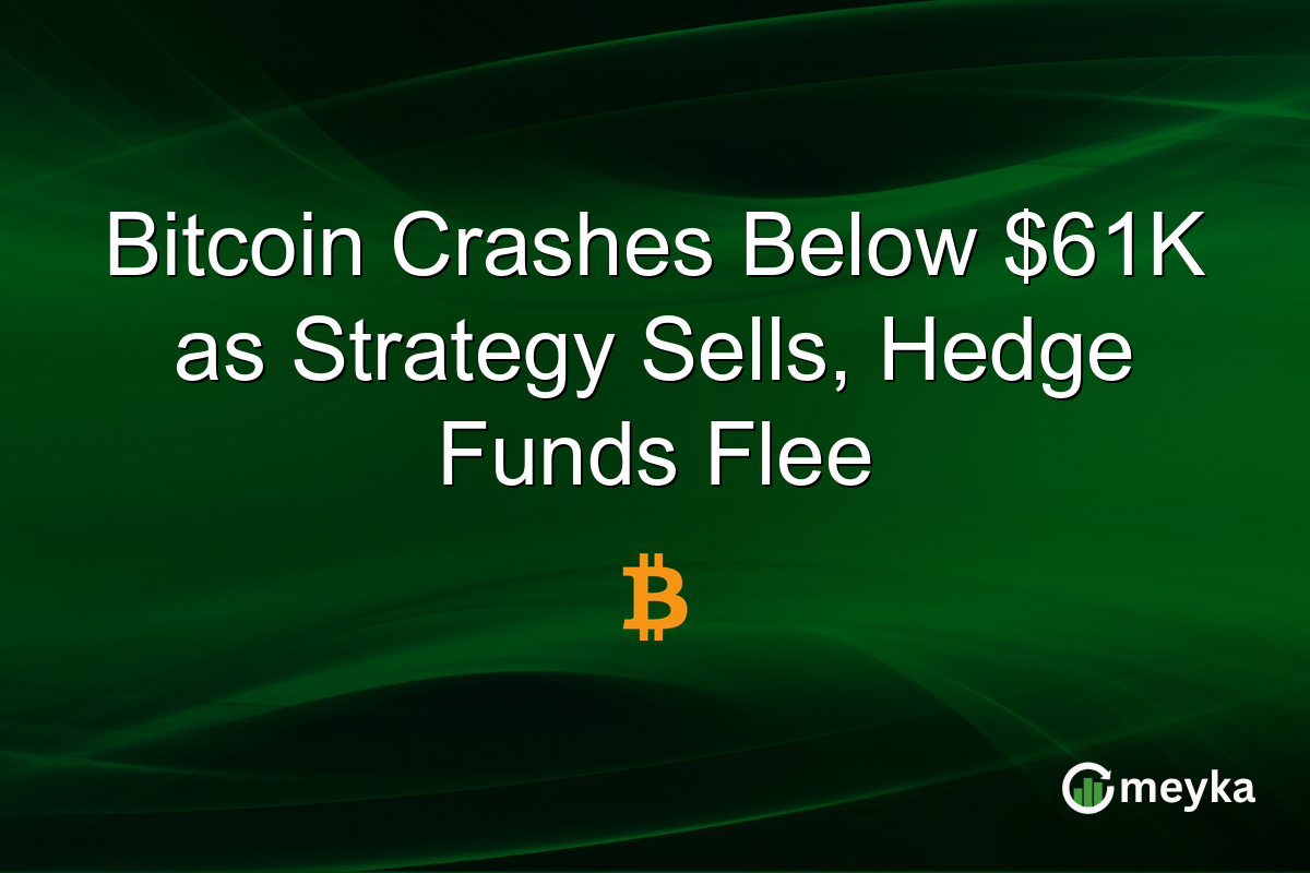 Bitcoin Crashes Below $61K as Strategy Sells, Hedge Funds Flee
