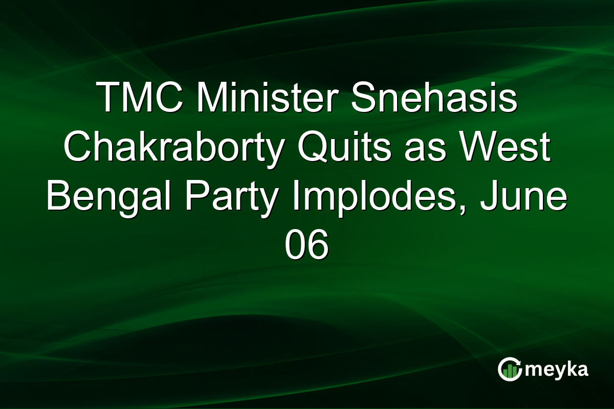 TMC Minister Snehasis Chakraborty Quits as West Bengal Party Implodes, June 06