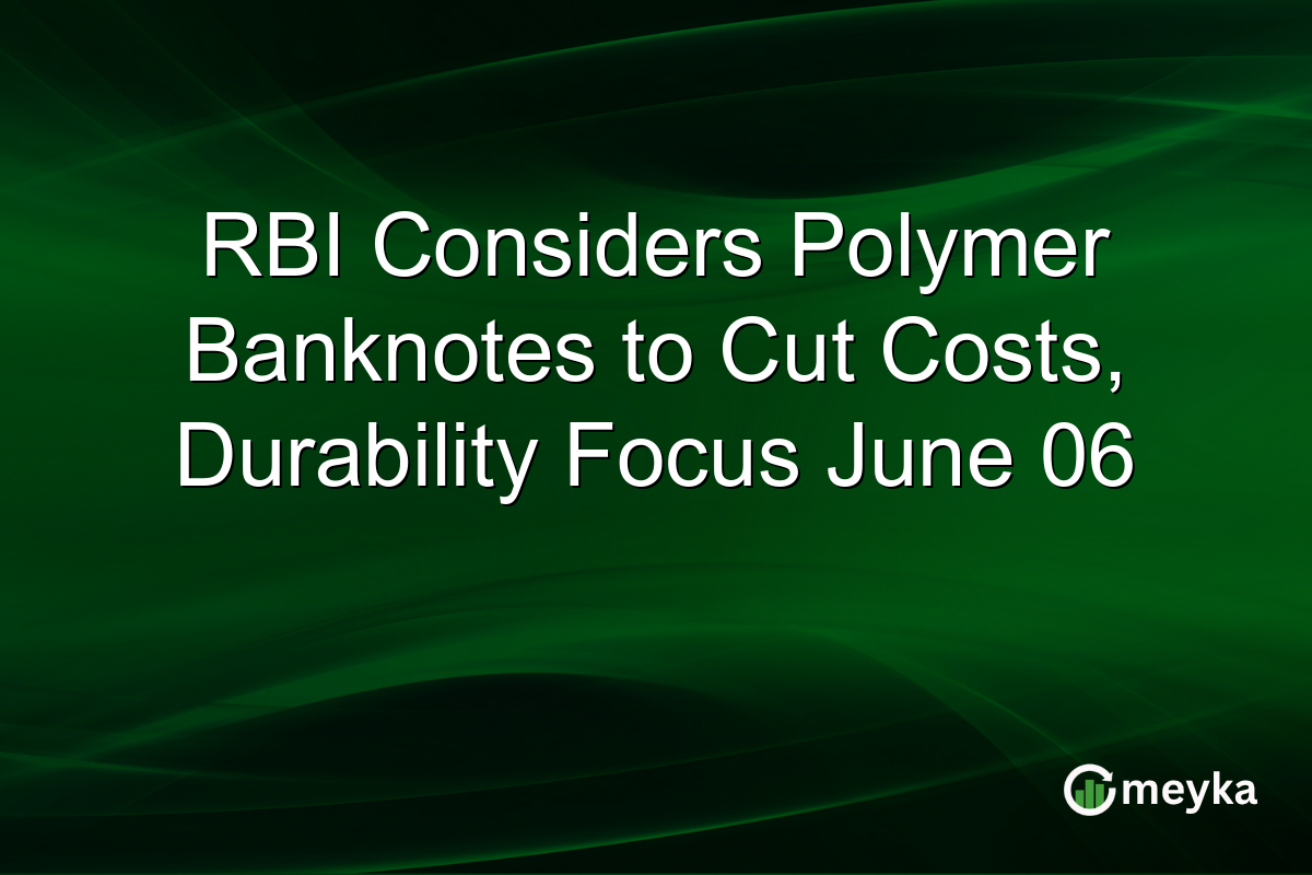 RBI Considers Polymer Banknotes to Cut Costs, Durability Focus June 06