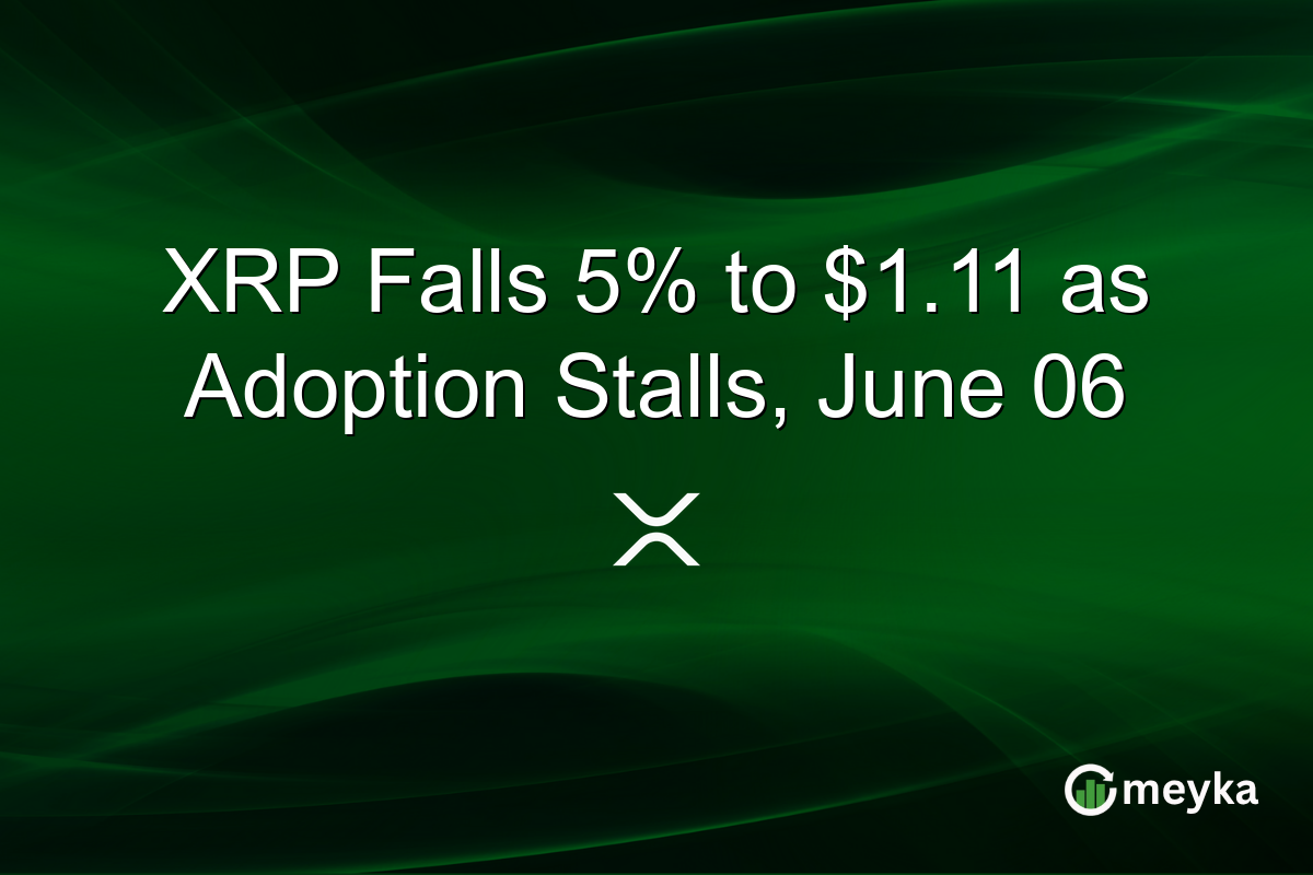 XRP Falls 5% to $1.11 as Adoption Stalls, June 06