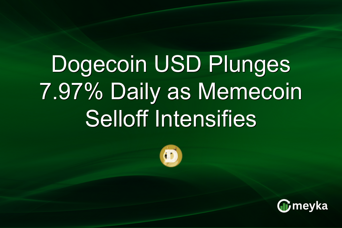 Dogecoin USD Plunges 7.97% Daily as Memecoin Selloff Intensifies