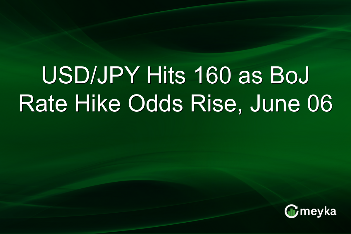 USD/JPY Hits 160 as BoJ Rate Hike Odds Rise, June 06