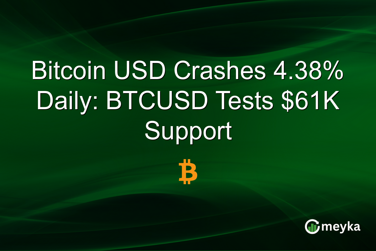 Bitcoin USD Crashes 4.38% Daily: BTCUSD Tests $61K Support