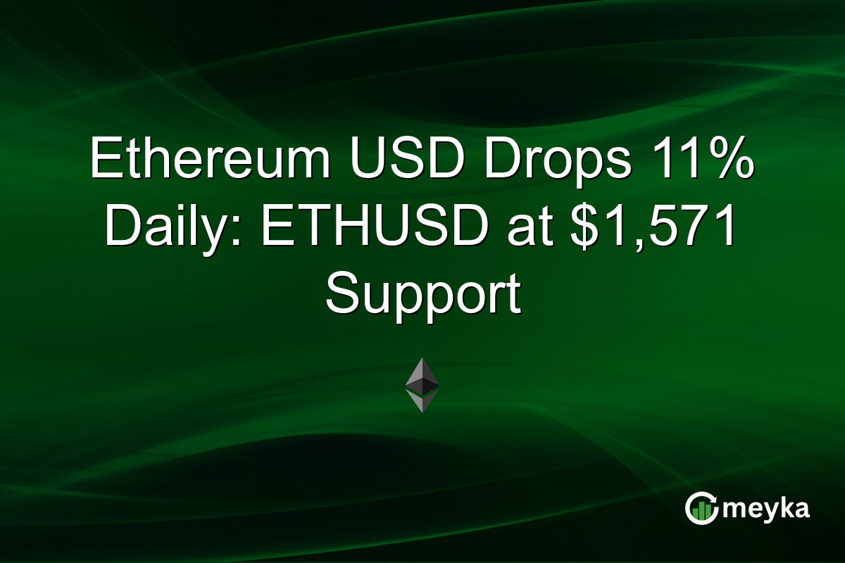 Ethereum USD Drops 11% Daily: ETHUSD at $1,571 Support