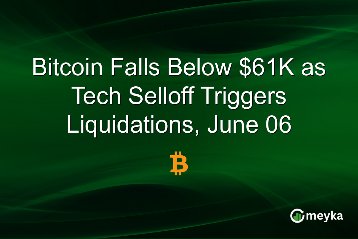 Bitcoin Falls Below $61K as Tech Selloff Triggers Liquidations, June 06