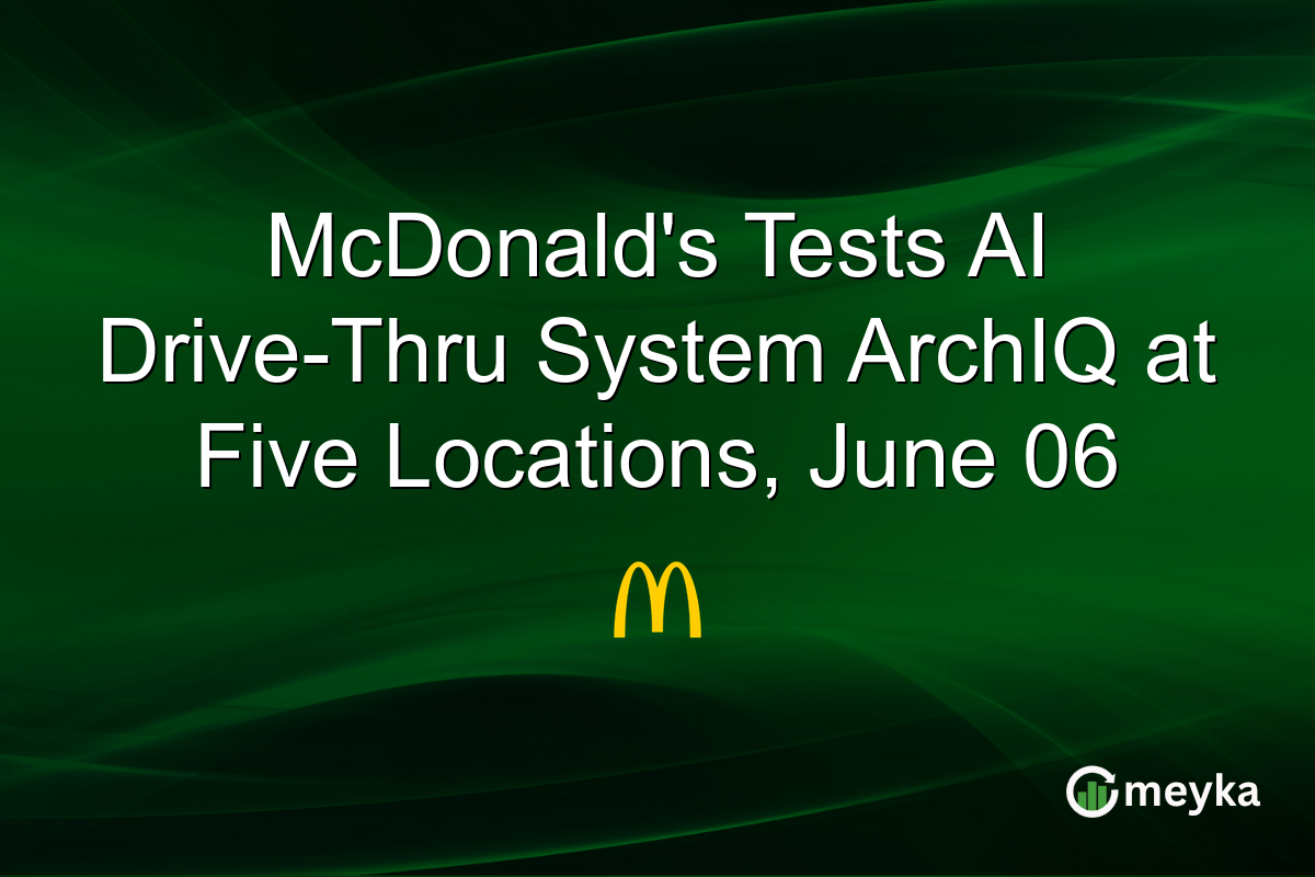 McDonald’s Tests AI Drive-Thru System ArchIQ at Five Locations, June 06