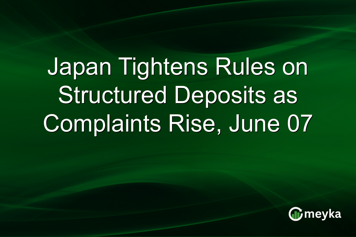 Japan Tightens Rules on Structured Deposits as Complaints Rise, June 07