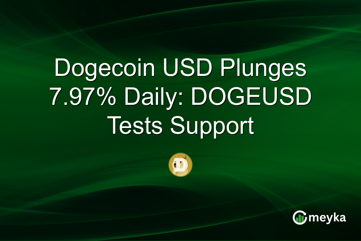 Dogecoin USD Plunges 7.97% Daily: DOGEUSD Tests Support