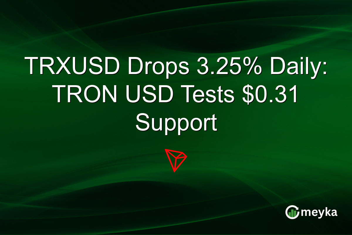TRXUSD Drops 3.25% Daily: TRON USD Tests $0.31 Support