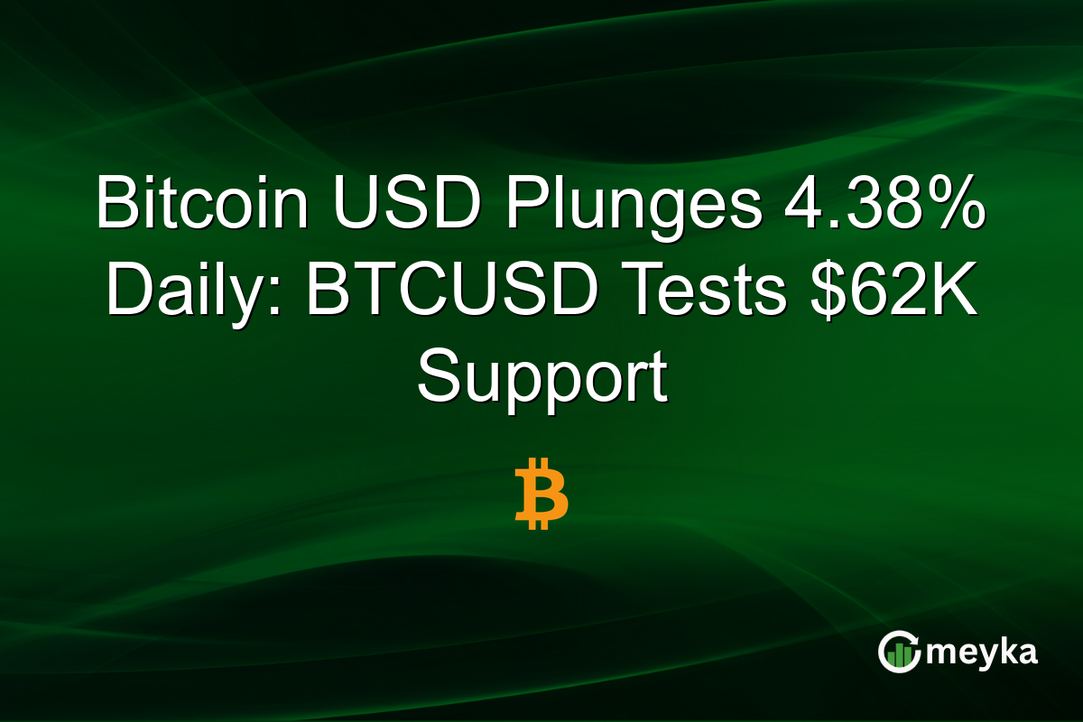 Bitcoin USD Plunges 4.38% Daily: BTCUSD Tests $62K Support
