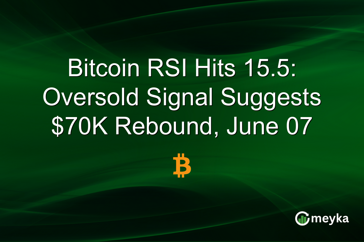 Bitcoin RSI Hits 15.5: Oversold Signal Suggests $70K Rebound, June 07