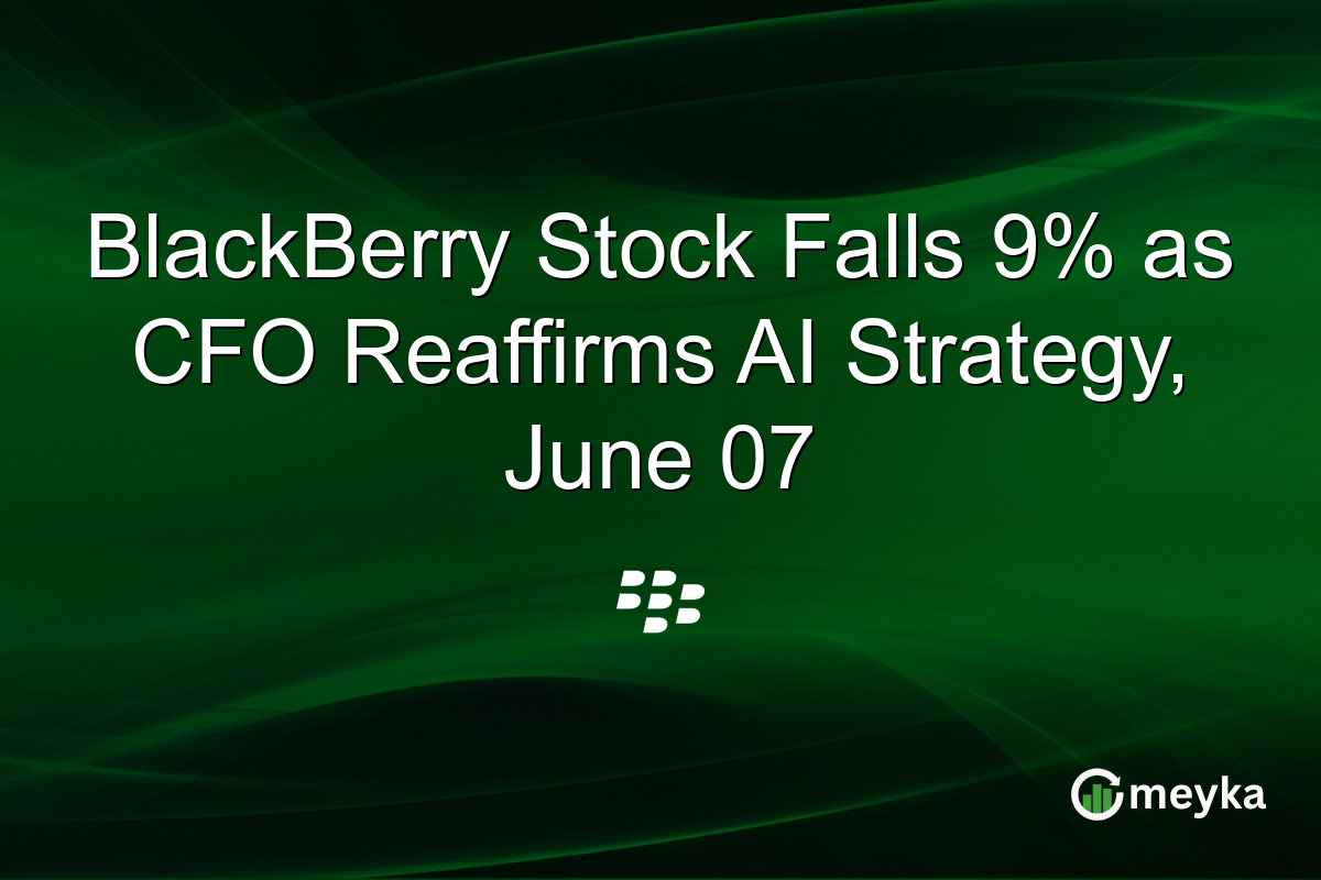 BlackBerry Stock Falls 9% as CFO Reaffirms AI Strategy, June 07