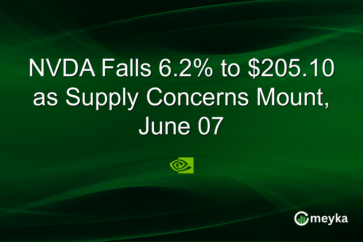 NVDA Falls 6.2% to $205.10 as Supply Concerns Mount, June 07