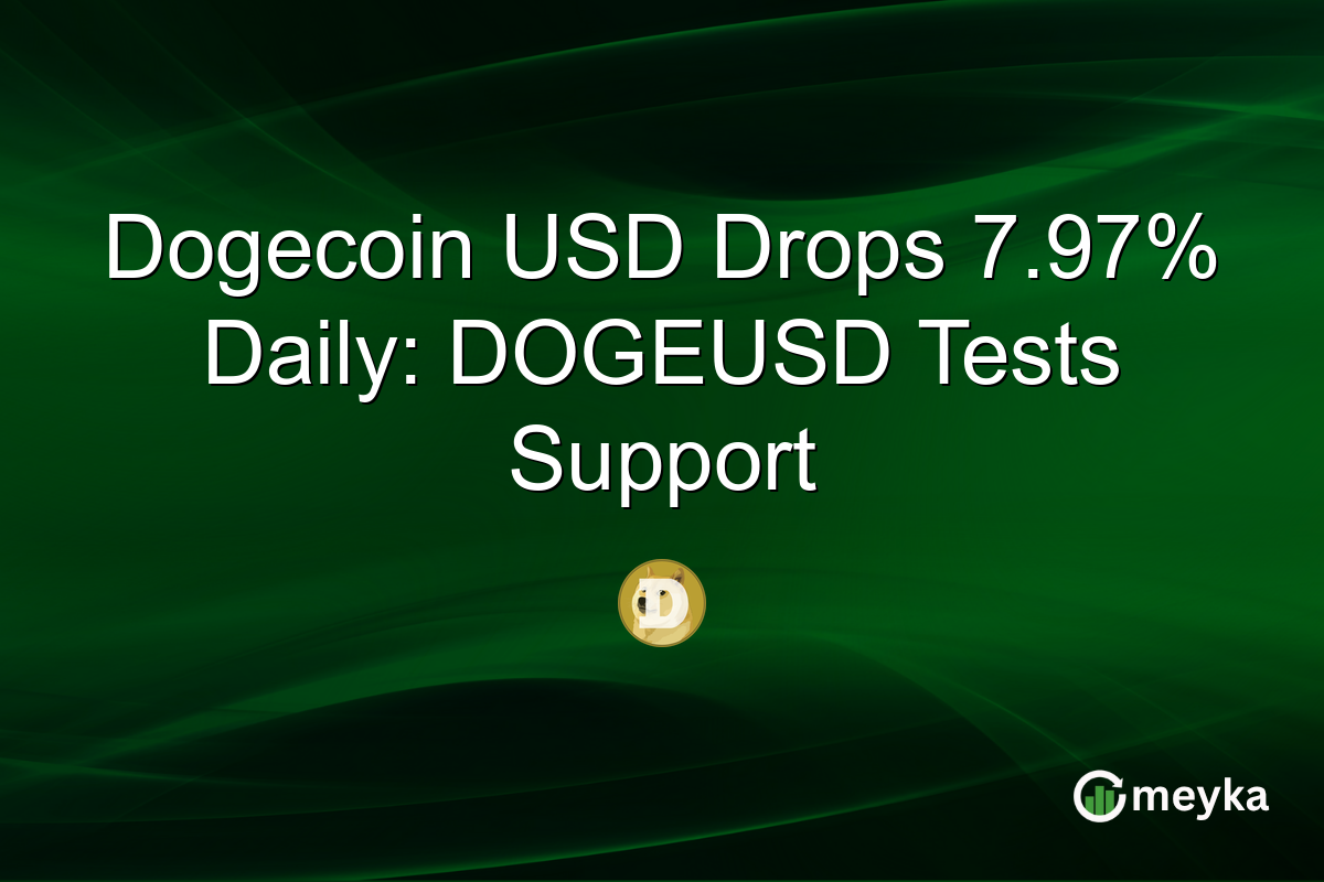 Dogecoin USD Drops 7.97% Daily: DOGEUSD Tests Support