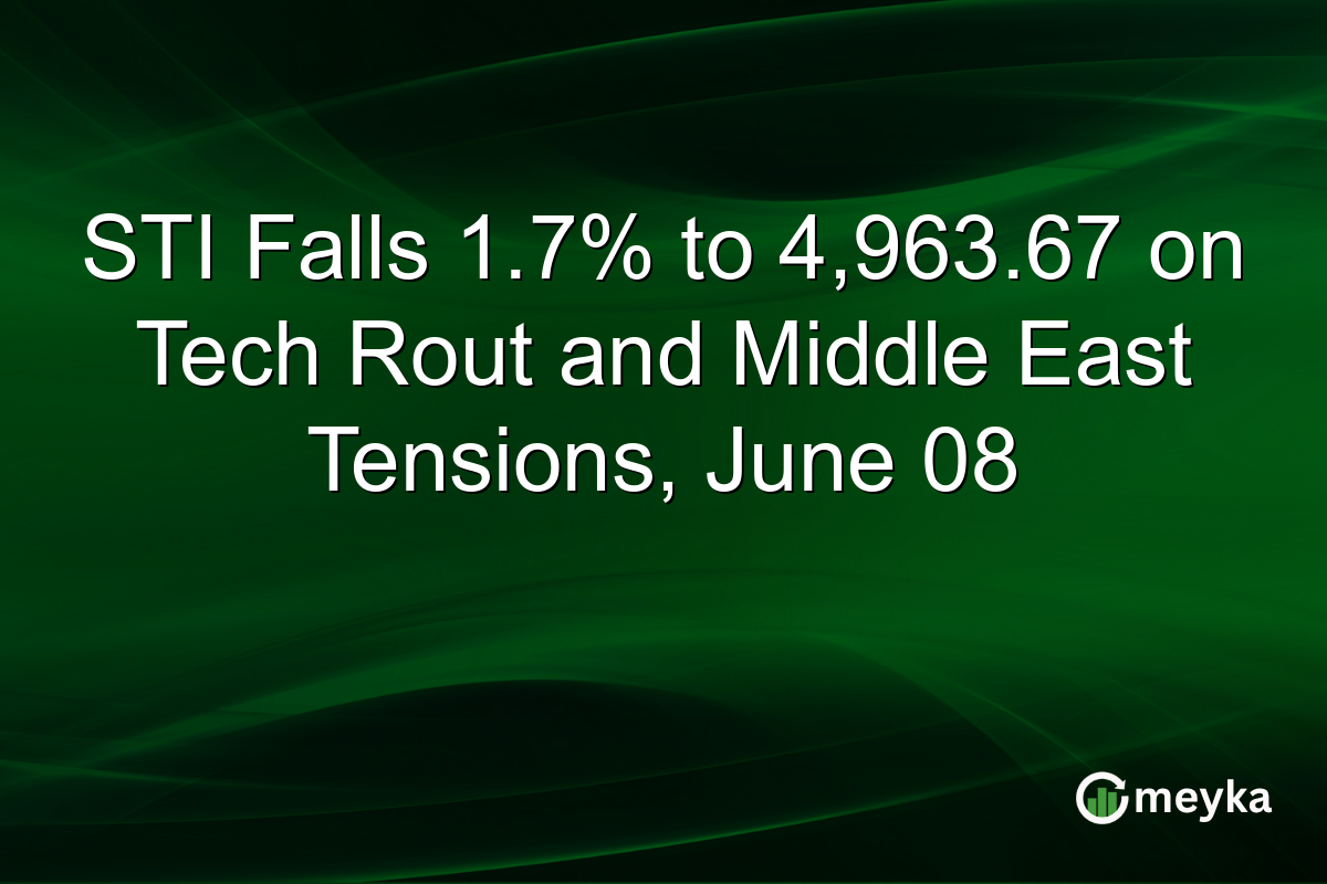 STI Falls 1.7% to 4,963.67 on Tech Rout and Middle East Tensions, June 08
