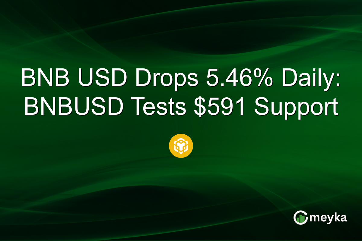 BNB USD Drops 5.46% Daily: BNBUSD Tests $591 Support
