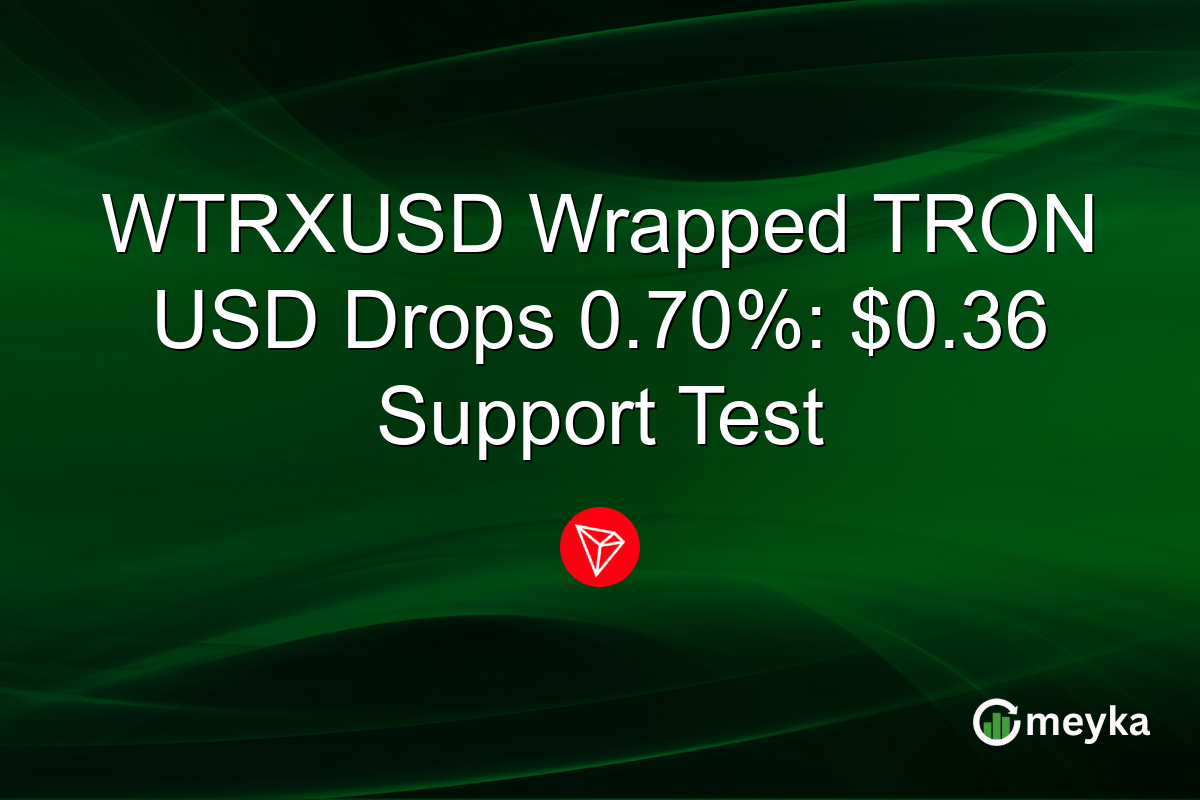 WTRXUSD Wrapped TRON USD Drops 0.70%: $0.36 Support Test