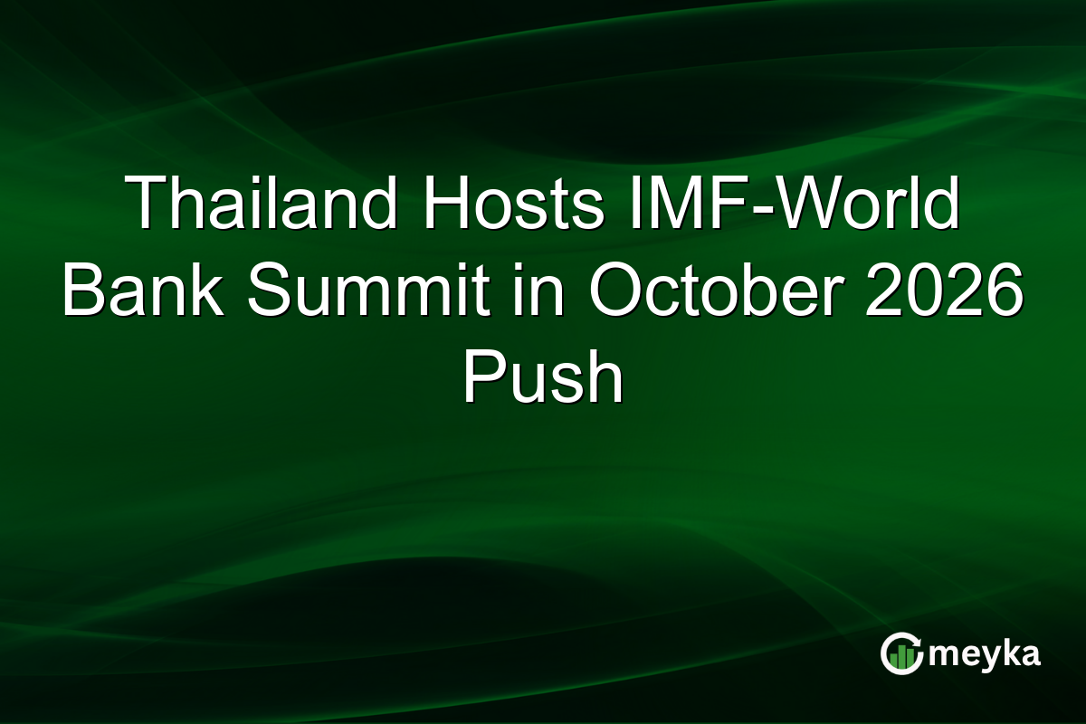 Thailand Hosts IMF-World Bank Summit in October 2026 Push