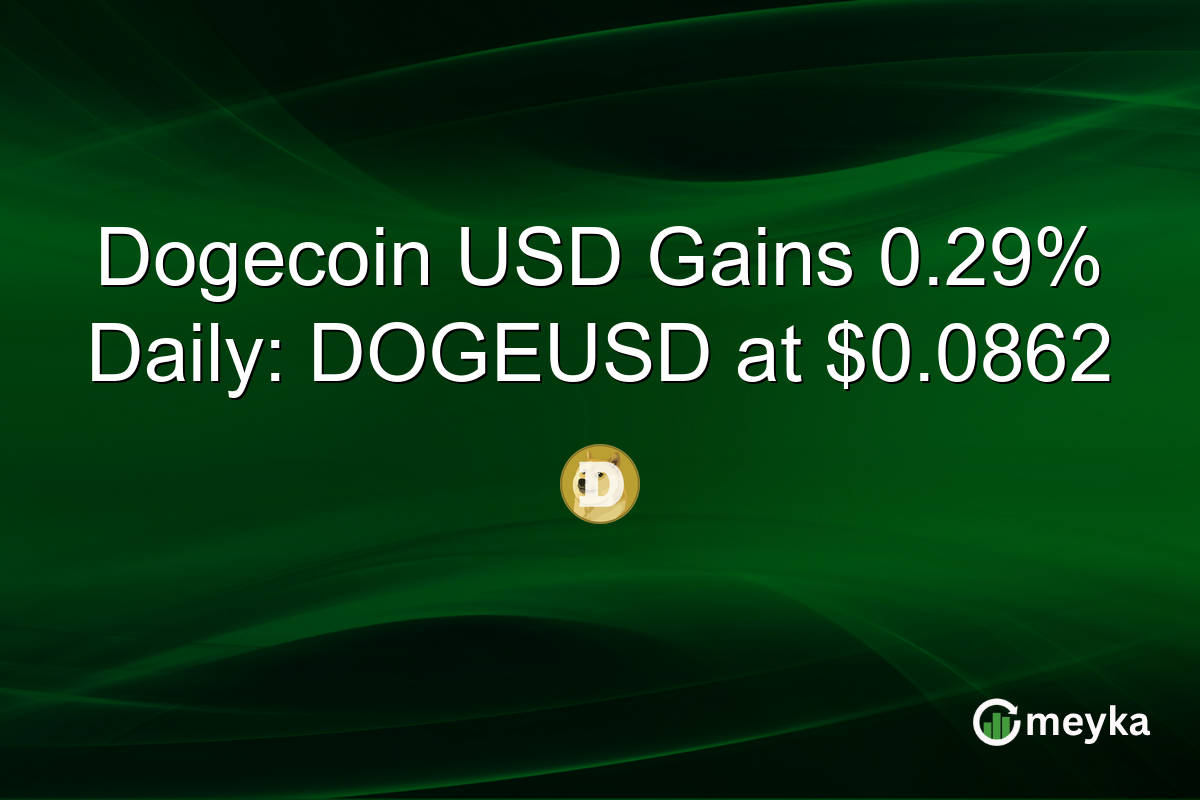Dogecoin USD Gains 0.29% Daily: DOGEUSD at $0.0862