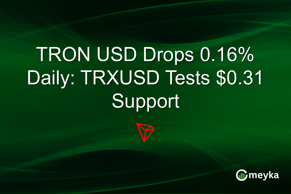 TRON USD Drops 0.16% Daily: TRXUSD Tests $0.31 Support