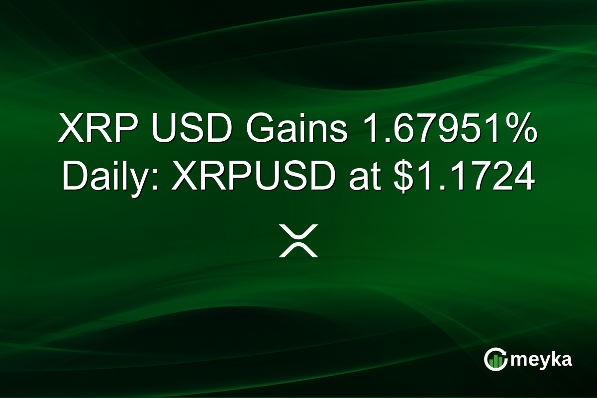 XRP USD Gains 1.67951% Daily: XRPUSD at $1.1724