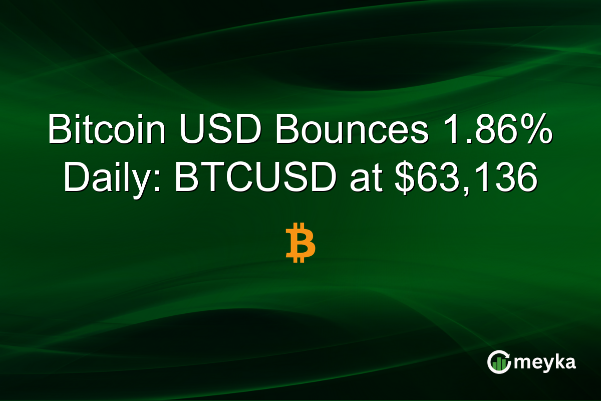 Bitcoin USD Bounces 1.86% Daily: BTCUSD at $63,136