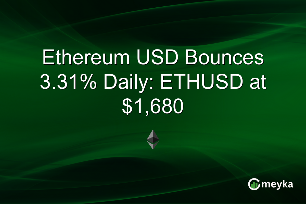 Ethereum USD Bounces 3.31% Daily: ETHUSD at $1,680